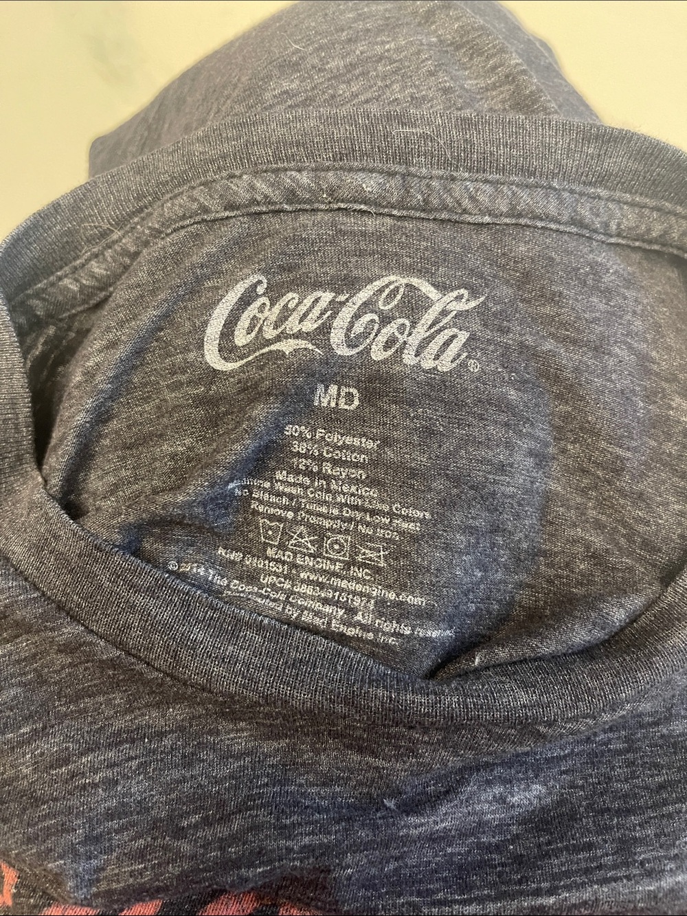 Coca-Cola Gray Tee with Faded Red Logo - Picture 3 of 3